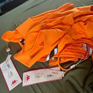 Men orange kappa jogger suit